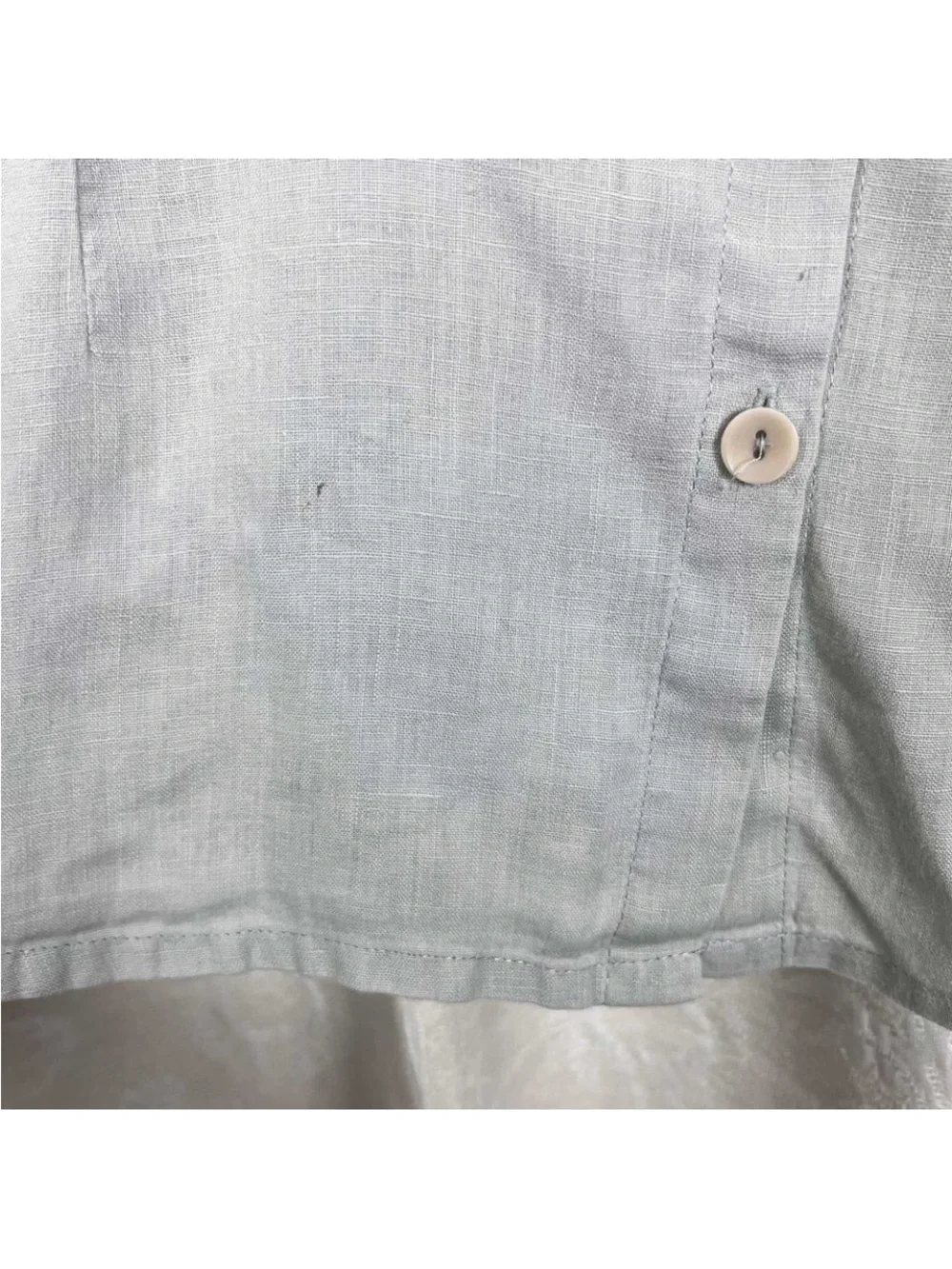 Flax linen dove gray button-down oversized lagenlook blouse Large